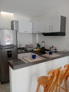 Kuchyň nebo kuchyňský kout v ubytování Mar de Indias House