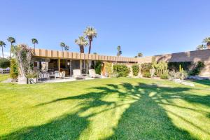 a rendering of a house with a large yard at Mid-Century El Paseo Condo in Iconic Sandpiper! in Palm Desert