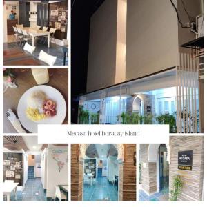 a collage of pictures of a kitchen and a dining room at Mecasa Hotel in Boracay