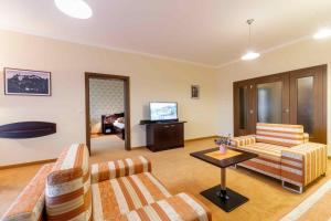 Televízia a/alebo spoločenská miestnosť v ubytovaní Hotel Studanka