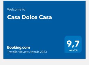 Certifikát, ocenenie alebo iný dokument vystavený v ubytovaní Casa Dolce Casa