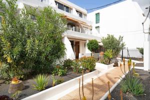 a garden in front of a building with plants at Casa Carmen in Puerto del Carmen