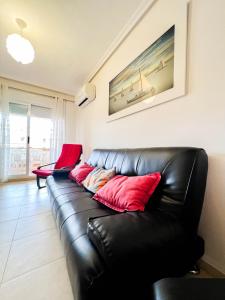 Posezení v ubytování Renovated apartment on the first line