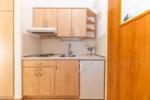 Elle comprend une petite cuisine équipée d'un évier et d'un réfrigérateur. dans l'établissement Guesthouse Villa Irena, à Zadar