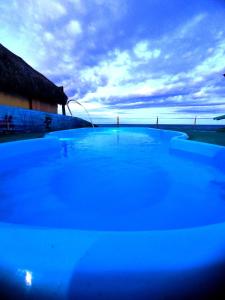 a swimming pool with the ocean in the background at Amazônia Praia Hotel in Tibau