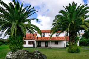 due palme di fronte a una casa di Casa de Família ad Angra do Heroísmo