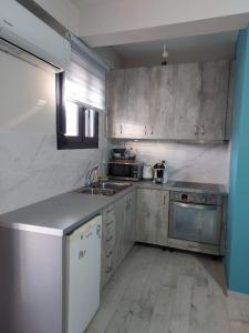 Il comprend une cuisine équipée d'un évier et d'une cuisinière. dans l'établissement Apartment, à Ioannina