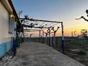 Východ nebo západ slunce při pohledu z venkovského domu nebo okolí