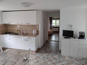 A kitchen or kitchenette at Ubytovanie Tibor Skarba