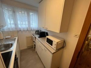 Kuchyň nebo kuchyňský kout v ubytování Alpina Appartment Kandersteg