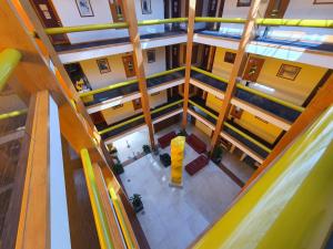 an overhead view of the inside of a building at Hotel Alcampo in Querétaro
