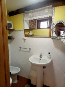 Espinoso de Compludo的住宿－Casa Rural del Acebo，一间带水槽和卫生间的浴室