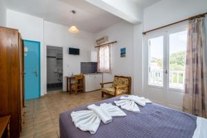 Televízia a/alebo spoločenská miestnosť v ubytovaní Hotel Livadia