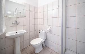 y baño con aseo, lavabo y ducha. en Jasny Pałac, en Zakopane