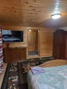 TV a/nebo společenská místnost v ubytování Садиба Федорчуків За рікою
