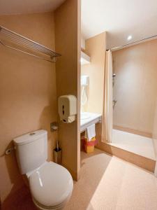 Un baño con inodoro y ducha en Relais Touraine Sologne, en Noyers-sur-Cher