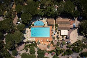 an overhead view of a swimming pool in a yard at Glamping Frejus in Roquebrune-sur-Argens