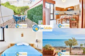 a collage of photos of a house with the ocean at CasaSalentina - Lido Conchiglie in Lido Conchiglie