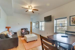 a living room with a couch and a table at Cozy Marlinton Vacation Rental Downtown Location! in Marlinton