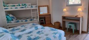 Posteľ alebo postele v izbe v ubytovaní U CASEDDU- Villa piscine privée chauffée- vue mer- clim-wifi