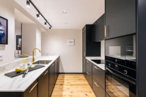 Kuchyň nebo kuchyňský kout v ubytování Stylish 4 suites +patio luxury apartment Gran Via + 30 fotografií