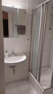 Ένα μπάνιο στο Ferienwohnung am Stadtwald +19 φωτογραφίες
