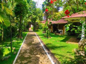 a path leading to a house in a garden at HOTEL BOUTIQUE PIWICHO in Sauce