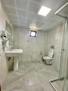 a bathroom with a toilet and a sink at Ali Apart in Antalya