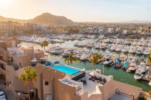 a view of a marina with boats in the water at CaboWilson in Cabo San Lucas