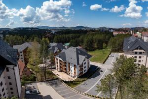 an aerial view of a building in a city at Idila Lux in Zlatibor