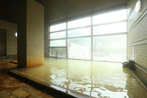 a pool of water in a room with a window at Ooedo Onsen Monogatari Kounkaku in Osaki +6 photos