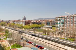 Nespecifikovaný výhled na destinaci Barcelona nebo výhled na město při pohledu z apartmánu