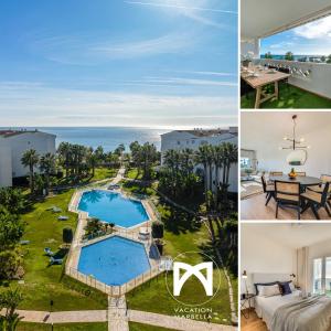 un collage de fotos de una villa con piscina en VACATION MARBELLA I Top 1 Puerto Banus Sea Front Rental, Near Marina en Marbella