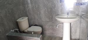 a bathroom with a toilet and a sink at Haputale Super View in Haputale
