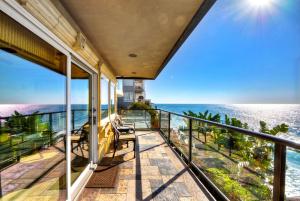a balcony with a view of the ocean at Villa Bella Mare at the Retreat in Laguna Beach in Laguna Beach