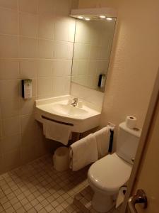 尚蒂伊的住宿－尚蒂伊基里亞德酒店，一间带水槽、卫生间和镜子的浴室