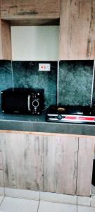 Khalisee Homes Studio Apartment 2 في Voi: كونتر مطبخ مع جهاز فوقه