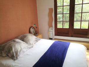 Giường trong phòng chung tại Joli appartement dans villa entre Nice et l'arrière pays