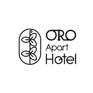 un logo d'hôtel d'un agent en noir et blanc dans l'établissement Oro Apart Hotel, à San Antonio