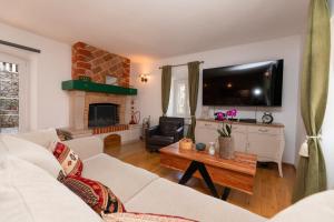 Et tv og/eller underholdning på "Villa Kostela"-Villa in nature with 4 bedrooms, 2 bathrooms and 2 kitchens