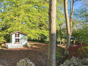 a small house in the middle of a forest at Blackberry Loft - a Hidden Gem in Templepatrick