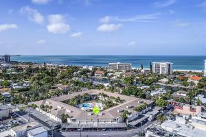 an aerial view of a city with the ocean at Kingston Arms On Lido Key, 1BR in Sarasota
