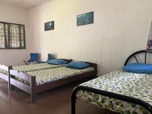 - une chambre avec 2 lits et 2 chaises dans l'établissement Mulu Village, à Mulu