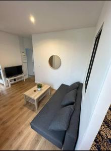 salon z kanapą i stołem w obiekcie Appartement Moderne et Chic w mieście Châtillon