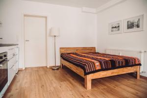 Postel nebo postele na pokoji v ubytování Haus am Zabelstein