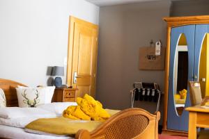 Letto o letti in una camera di Walliserhof