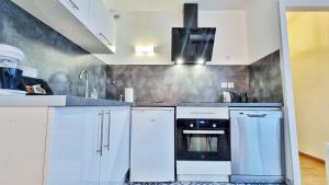 Kuchnia lub aneks kuchenny w obiekcie Le SMART - Parking - Terrasse - Wifi - Mulhouse - Relax BNB