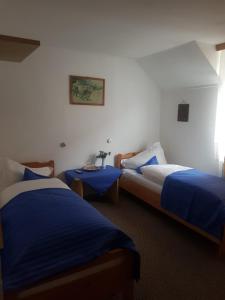 ラシュノフにあるPensiunea Casa Munteanu Râșnovのベッドが2つと窓があるホテルの部屋 +27枚の写真