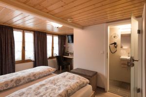 Voodi või voodid majutusasutuse Hotel Restaurant Hirschen toas