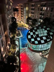 an overhead view of a swimming pool in a building at COOL VIEW Studio in CCR Condo in Pattaya Central